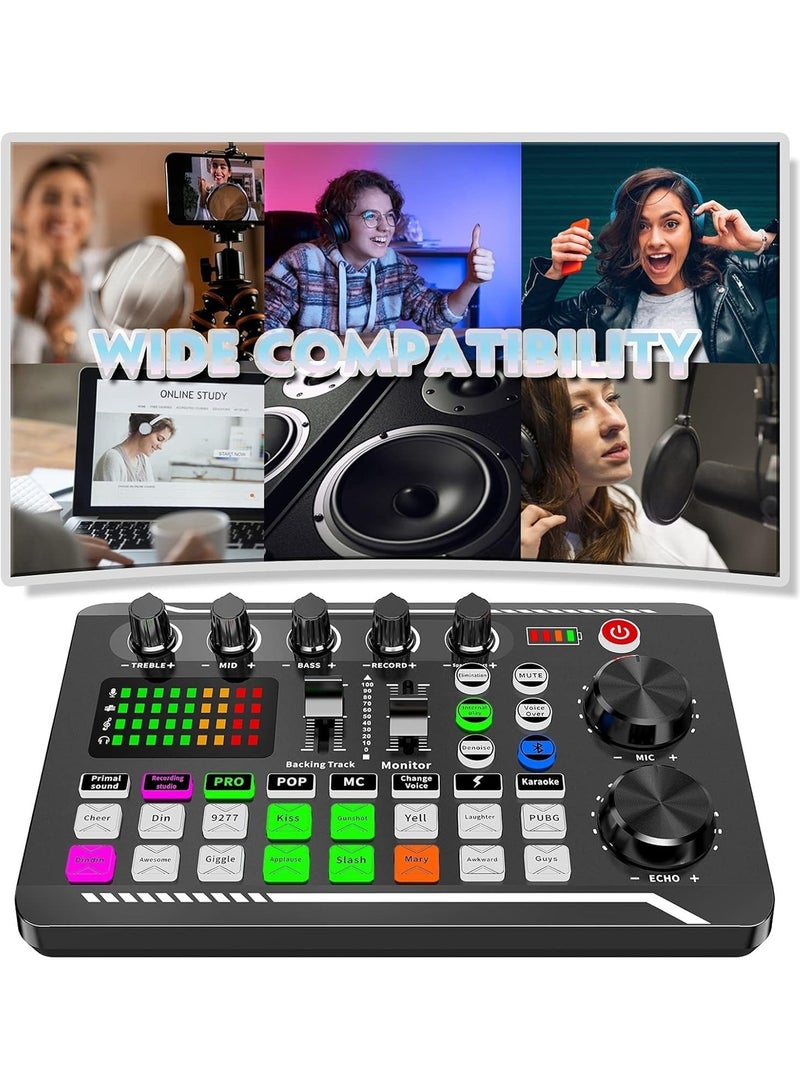إليغلام خلطات الصوت الاحترافية F998 وبطاقة الصوت المباشرة، تأثيرات DJ، محول الصوت، معدات استوديو البودكاست للبث المباشر، الألعاب، التسجيل، تيك توك، يوتيوب - Image 5